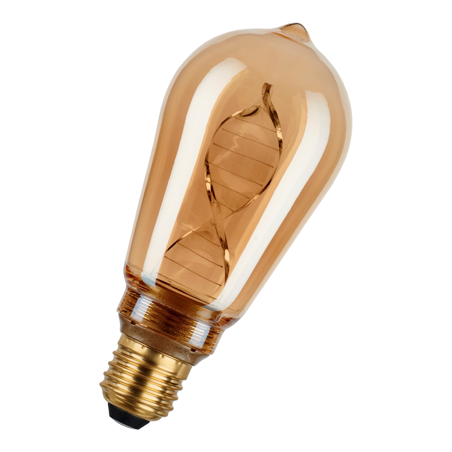 Bild von Spiraled Glow ST64 gold 240V 3.5W/1800K E27 dim